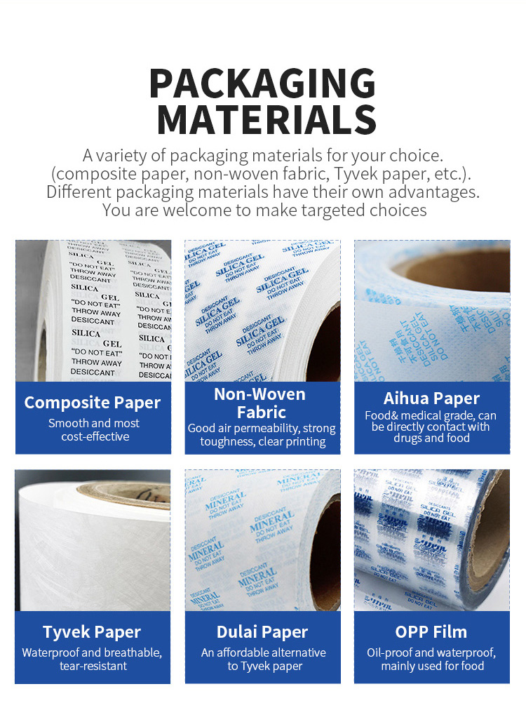 Aihua Paper Packaging materials Silica gel 1g desiccant-8
